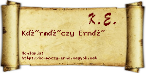 Körmöczy Ernő névjegykártya