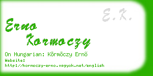 erno kormoczy business card