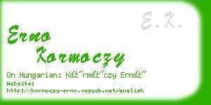 erno kormoczy business card